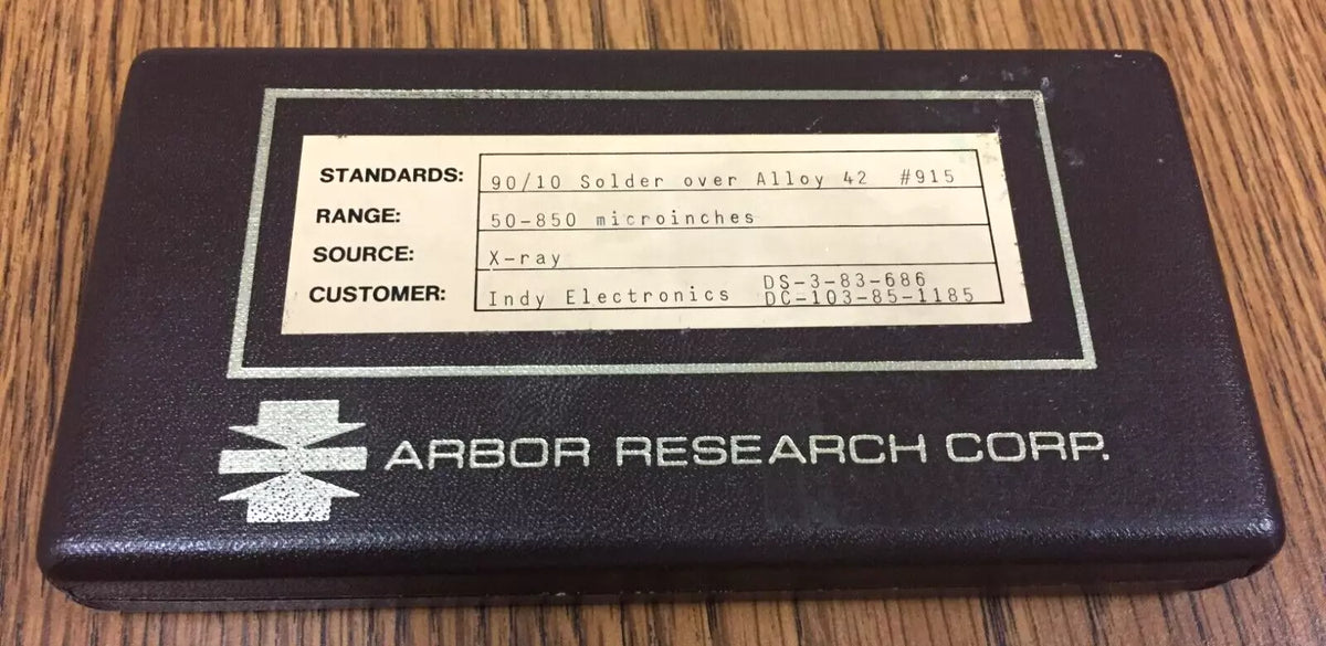 Arbor Research XRF Coating Thickness Standard: 90/10 Solder Over Alloy 42