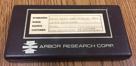 Arbor Research XRF Coating Thickness Standard: 90/10 Solder Over Alloy 42