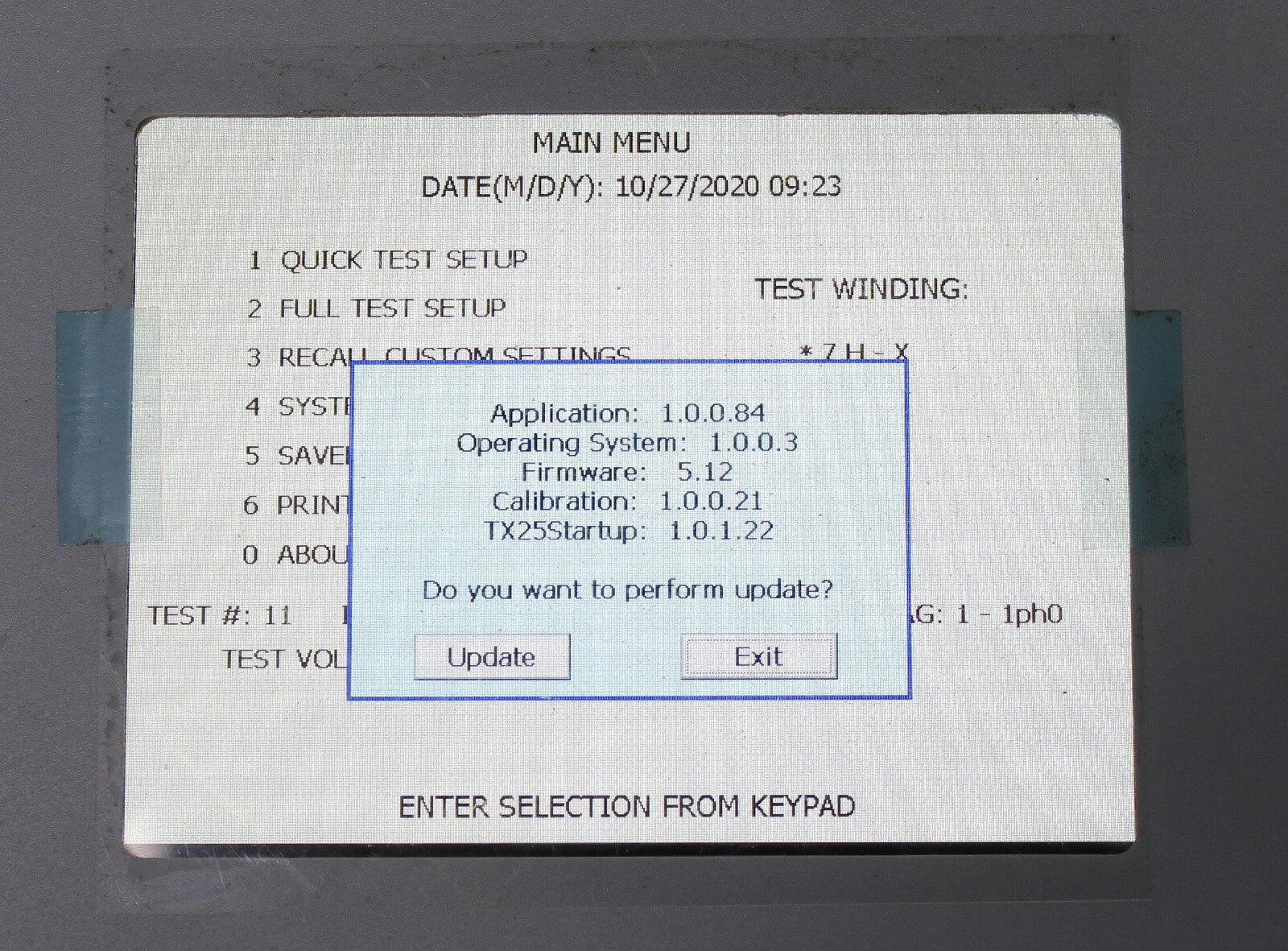 Megger TTR310 Three Phase Transformer Turns Ratio Tester