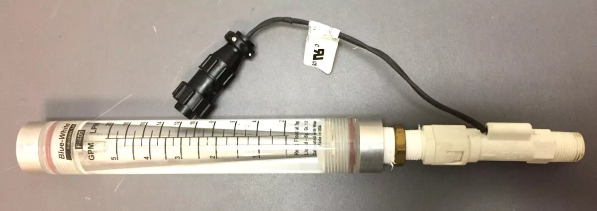 Blue White F-400 Flowmeter with GEMS FS-380P Liquid Flow Switch