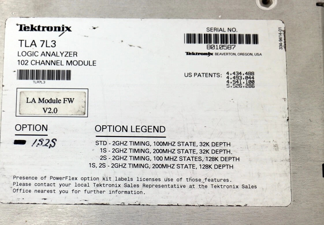 Tektronix TLA7L3 /1S,2S 2GHz 102-ch Logic Analyzer Module