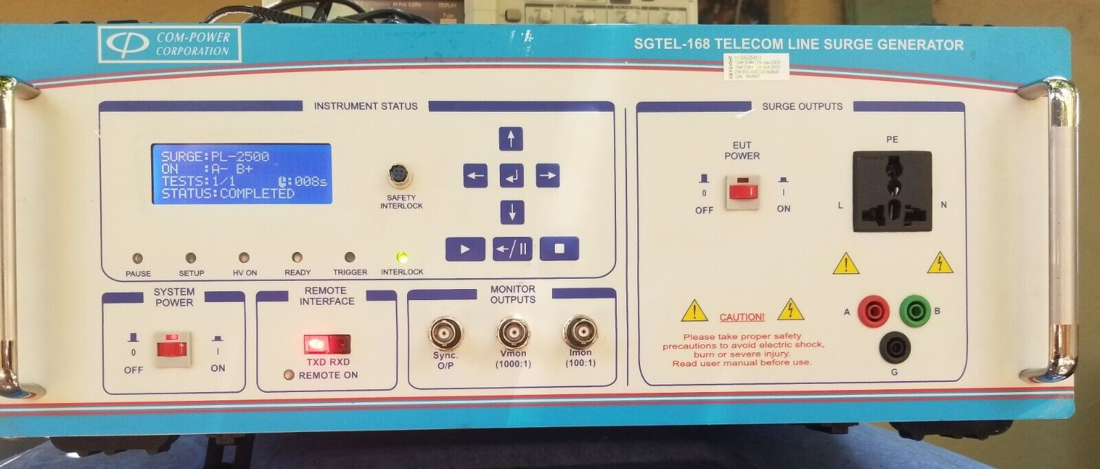 Surge Transients Generator for FCC TIA-968-B Testing by Com-Power
