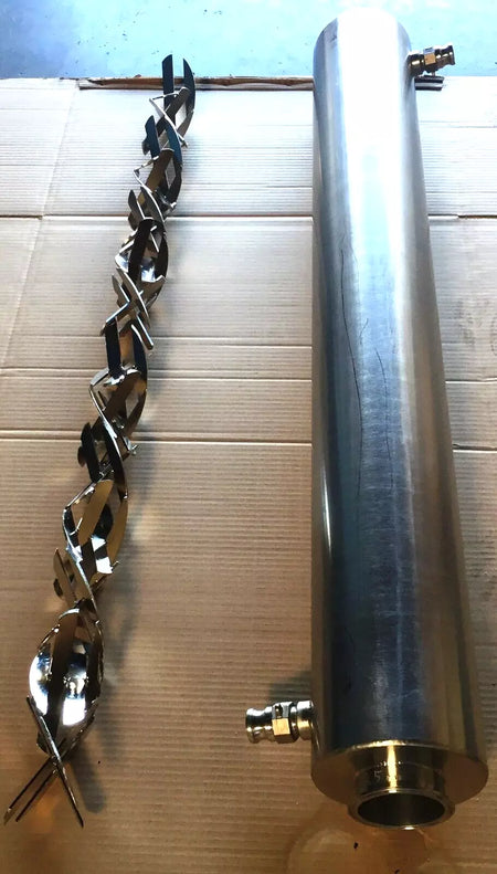 OMC B16 Jacketed SS Heat Exchanger 6 Dia X 48 OAL + 2 Spiral Blades New