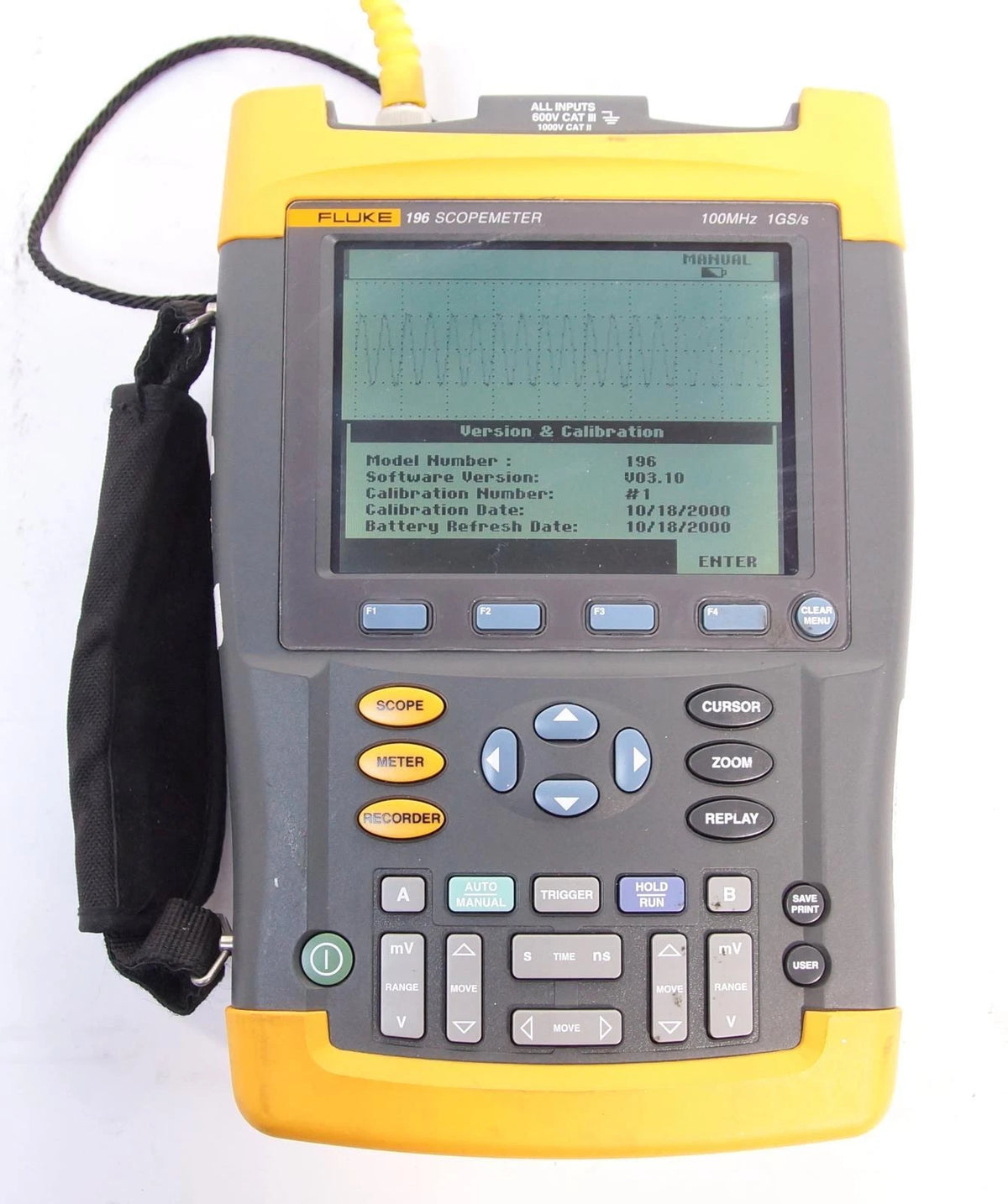 Fluke 196 100MHz 1GS/s Digital Oscilloscope Scopemeter Multimeter
