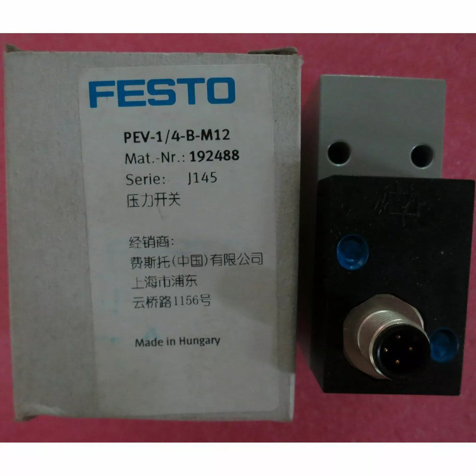 Festo PEV-1/4-B-M12 192488 Pressure Switch for Pneumatic Systems