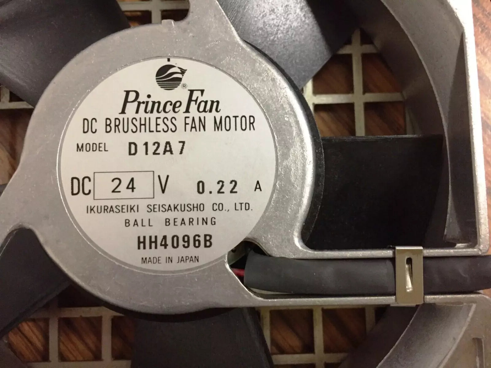 Prince Fan D12A7 DC Brushless Fan Motor 120 x 120 x 25mm 24VDC 0.22A