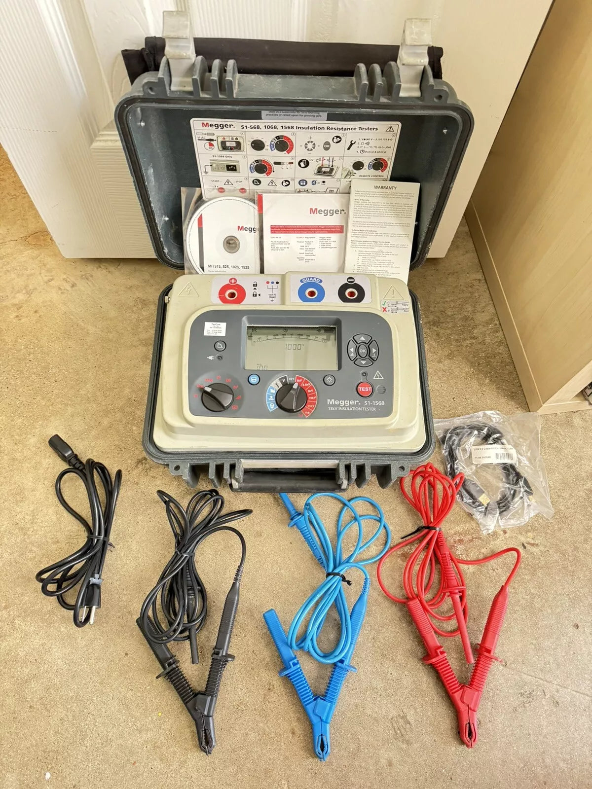 MEGGEE S1-1568 15KV Insulation Resistance Tester w/ Leads