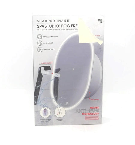 Sharper Image Spastudio Fog Free Heated Shower Mirror With Razor Holder