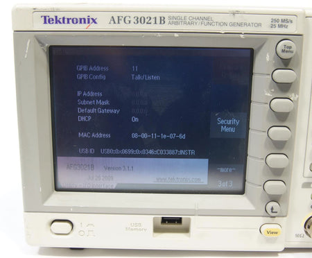 Tektronix AFG3021B 250MS/s 25MHz Dual Channel Arbitrary/Function Generator
