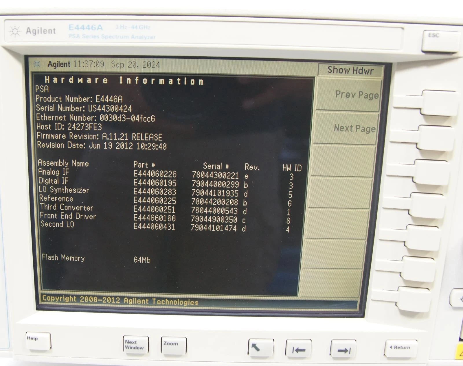 Keysight Agilent 34980A Multifunction Switch / Measure Unit with 34945A Board