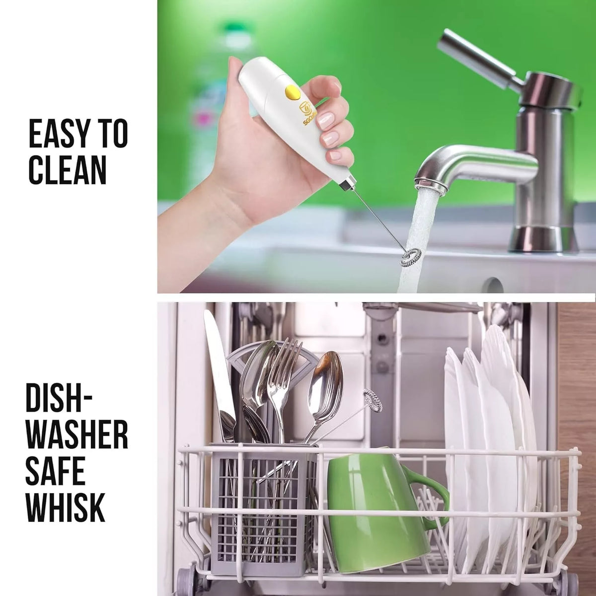 Electric Milk Frother Whisk for Latte and Cappuccino