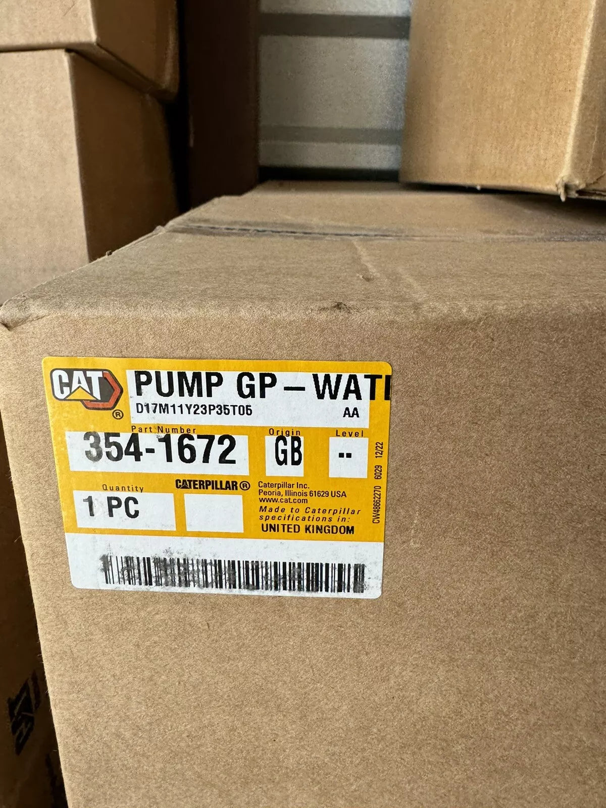 CAT 354-1672 Water Pump, New Sealed
