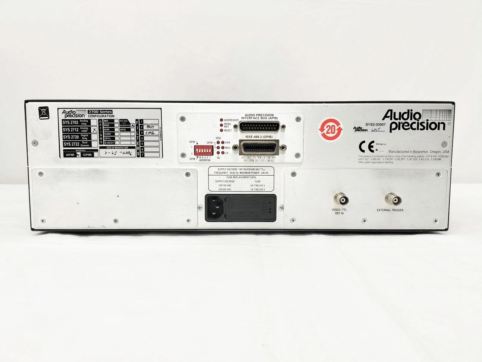 Audio Precision SYS-2712 Audio Analyzer for Professional Sound Testing