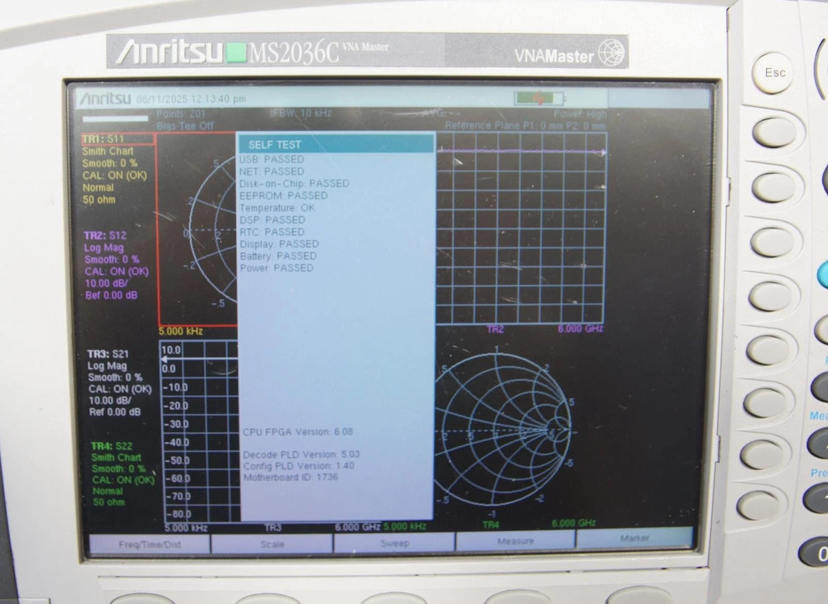 Anritsu MS2036C VNA Master 9MHz to 9GHz Vector Network Analyzer OPT 2/10/15/31