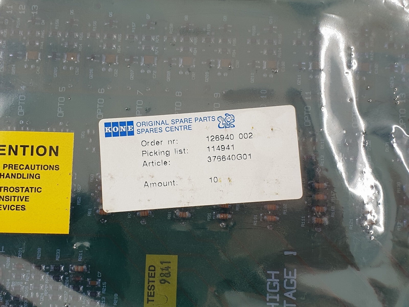 KM376640G01 Elevator Optoisolator Electronic Board by Kone