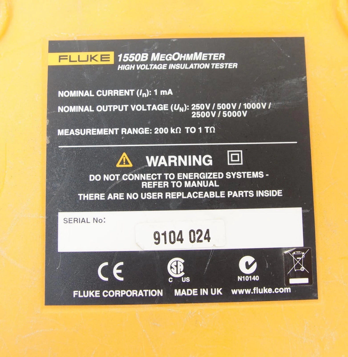 Fluke 1550B 5kV High Voltage Insulation Tester MegOhmMeter