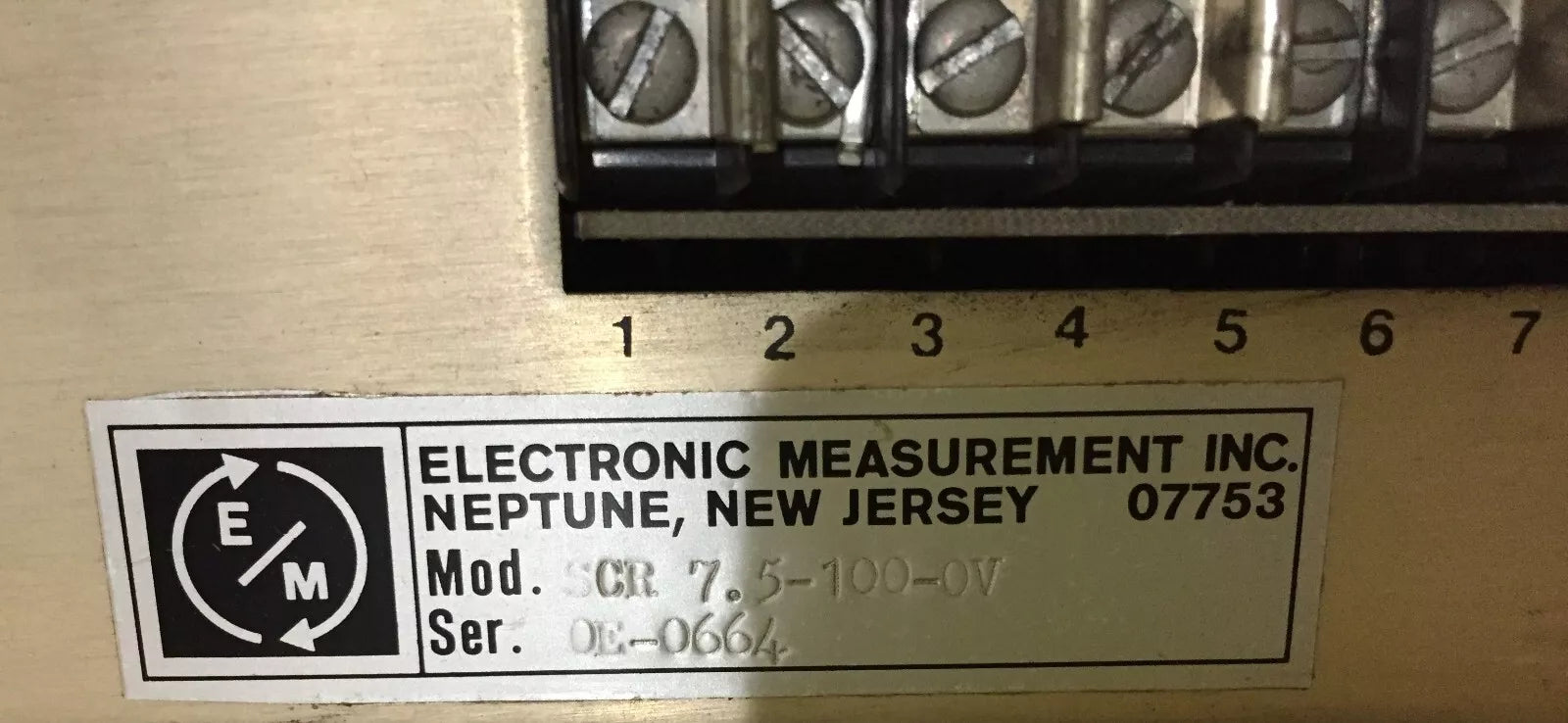 EMI SCR 7.5-100-OV Variable/Adjustable DC Power Supply