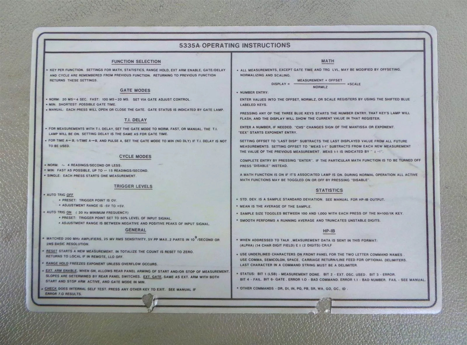HP 5335A Universal Counter with Options 040
