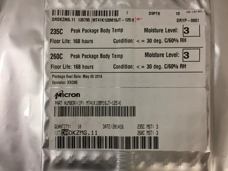 Micron MT41K128M16JT-125 XIT:K IC Dram 2G Parallel 96FBGA Pack of 10 pc