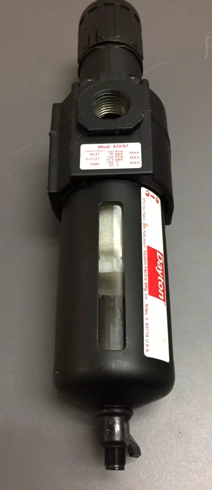 Dayton Model 4ZK97 Filter Regulator 150 PSIG 10 Bar Temp 125°F/50°C