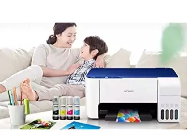 Epson EcoTank L3215 A4 All-in-One Ink Tank Printer (White & Blue)