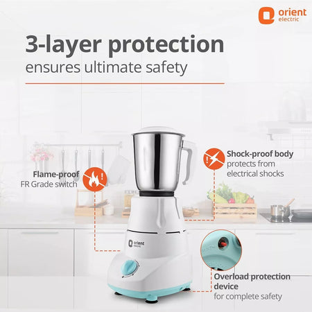 Orient Electric 500W Mixer Grinder Kitchen Kraft 500 MGKK50B3