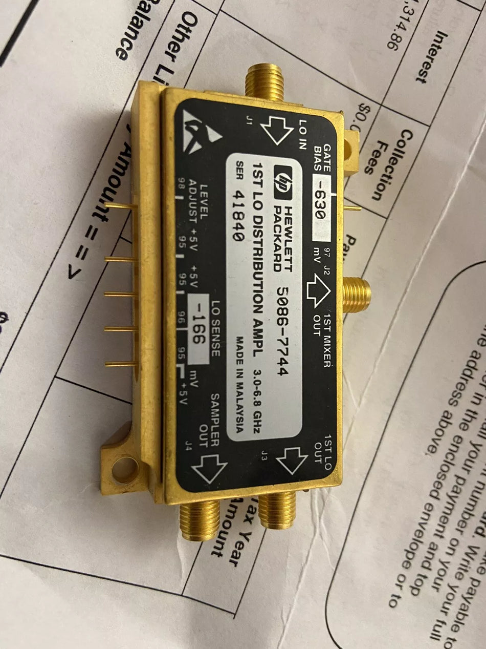 HP/Agilent 5086-7744 1ST LO Distribution Amplifier 3.0-6.8 GHz