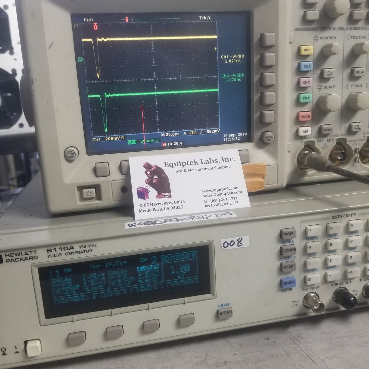 HP 8110A Pulse Pattern Generator 150 MHz