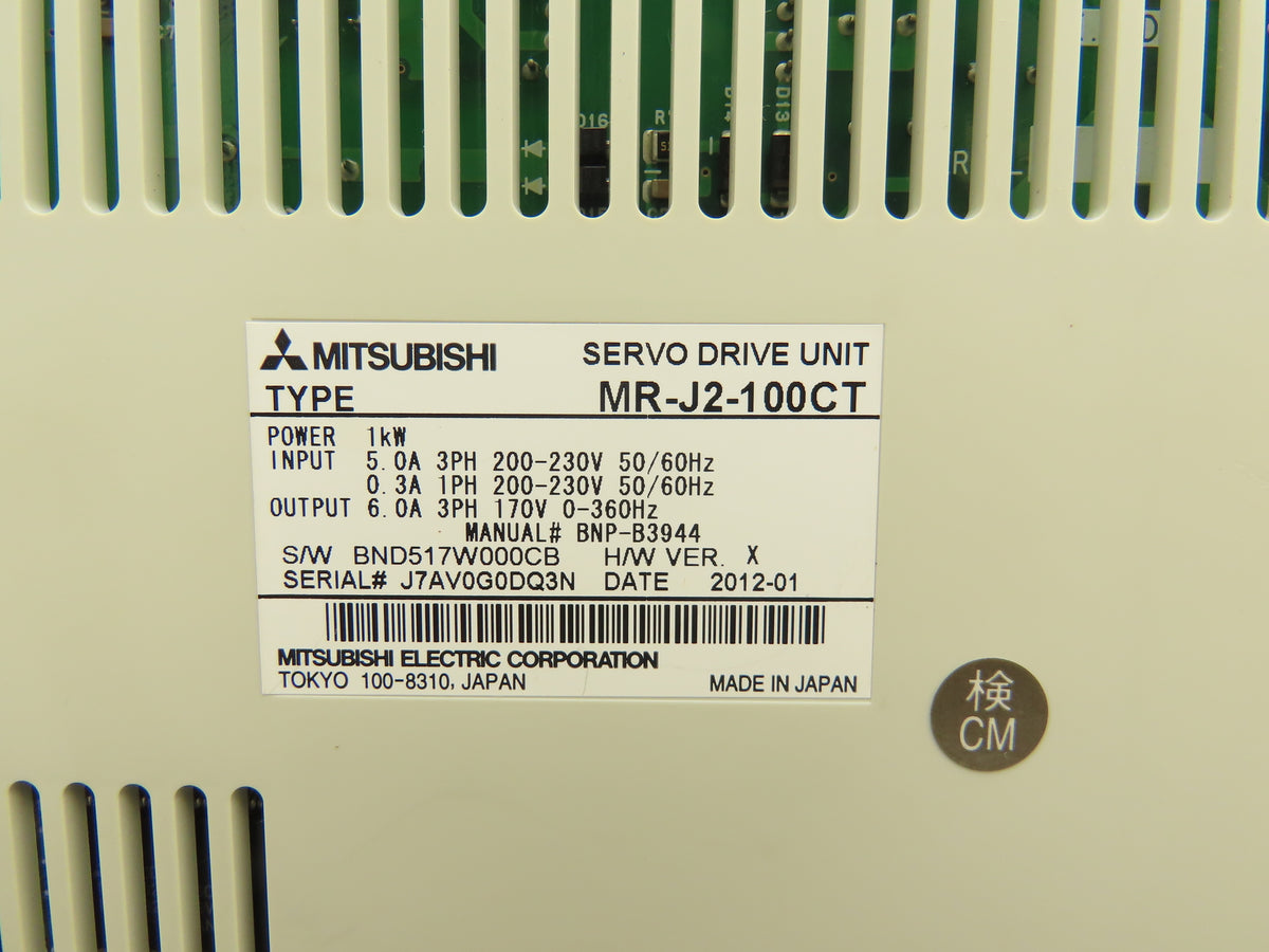 MR-J2-100CT AC Servo Drive by Mitsubishi