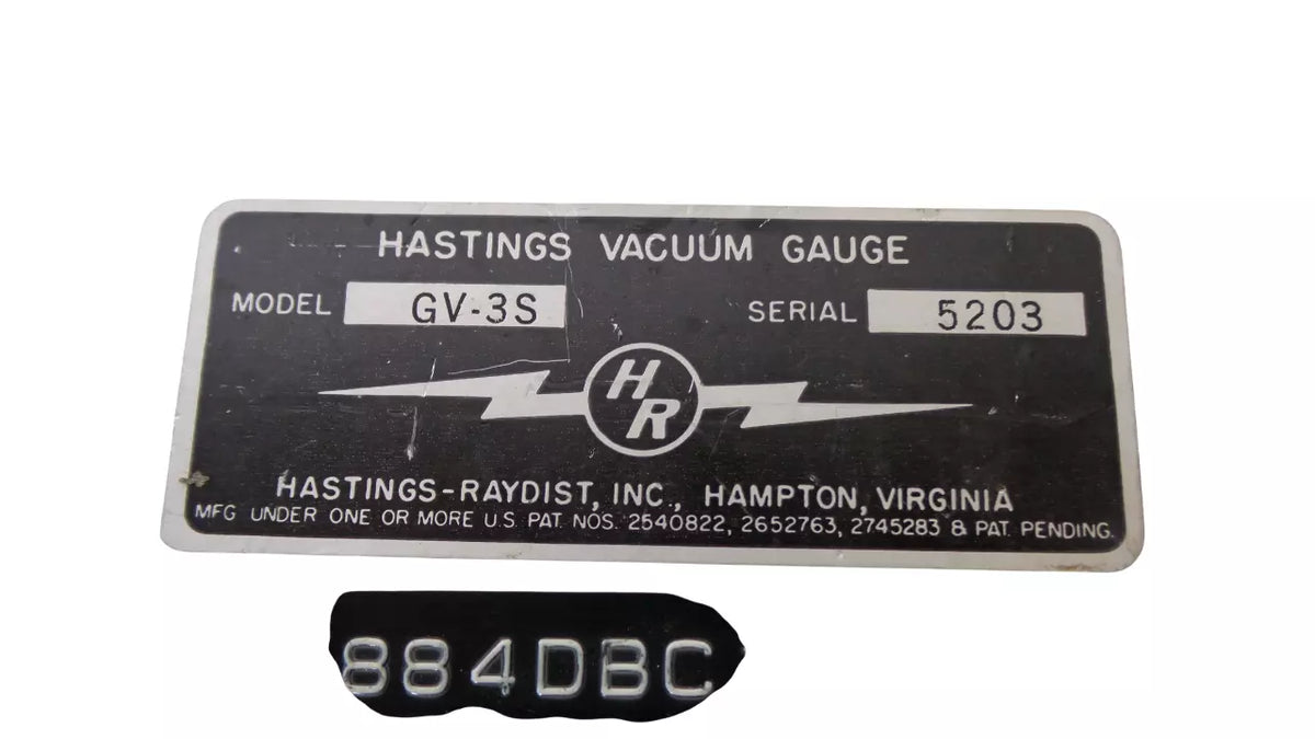 Hastings Vacuum Gauge Model GV-3S - High-precision Measurement Tool