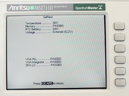 Anritsu MS2711D Color Portable RF Spectrum Analyzer 100kHz to 3GHz