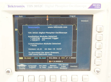Tektronix TDS3052 C 2CH 500 MHz 5 GS/s DPO Digital Phosphor Oscilloscope