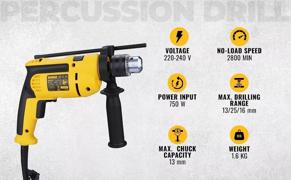 DEWALT DWD024-IN 750W Impact Drill Machine 13mm for Professional & DIY Use