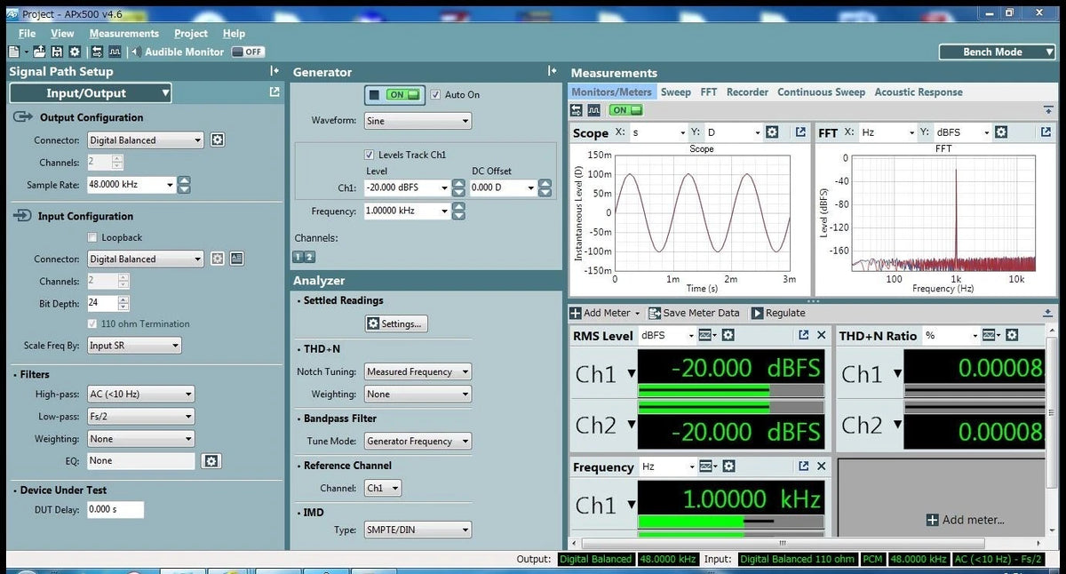 Audio Precision APX515 Audio Analyzer