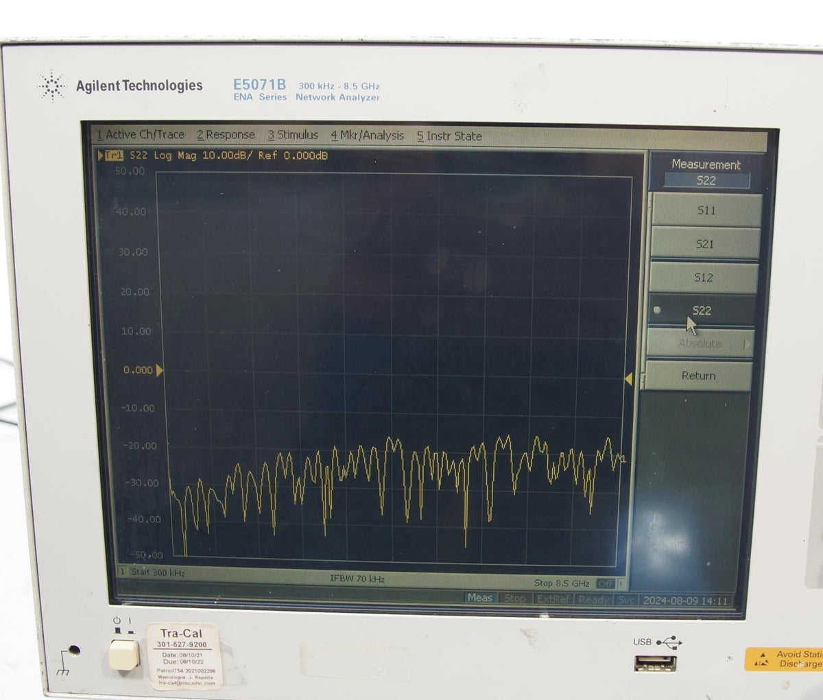 Agilent Keysight E5071B 9kHz - 8.5GHz ENA Network Analyzer OPT 016 214 UNQ