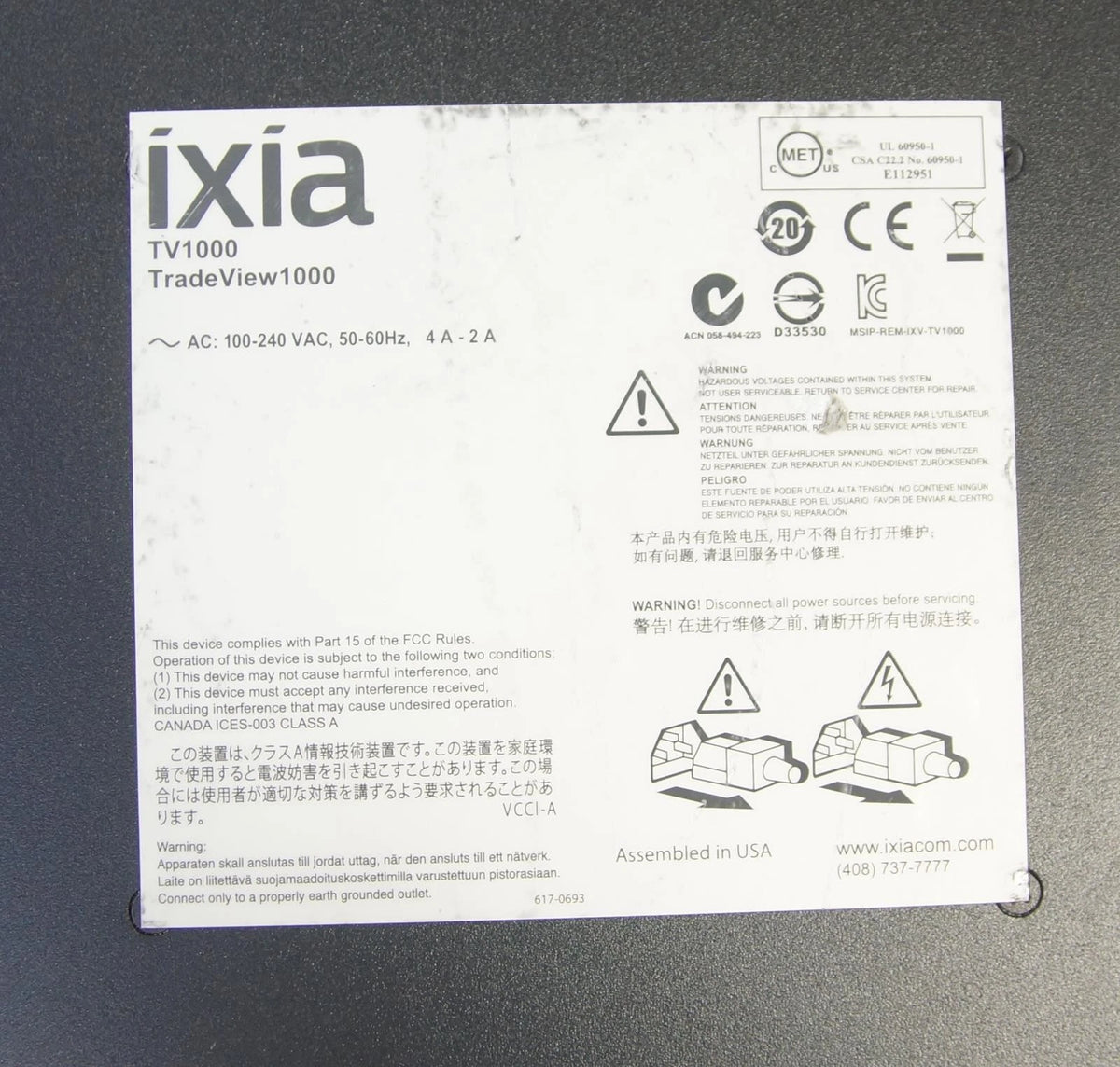 IXIA TradeView TV1000 Network Monitoring for Real Time Market Data Feeds