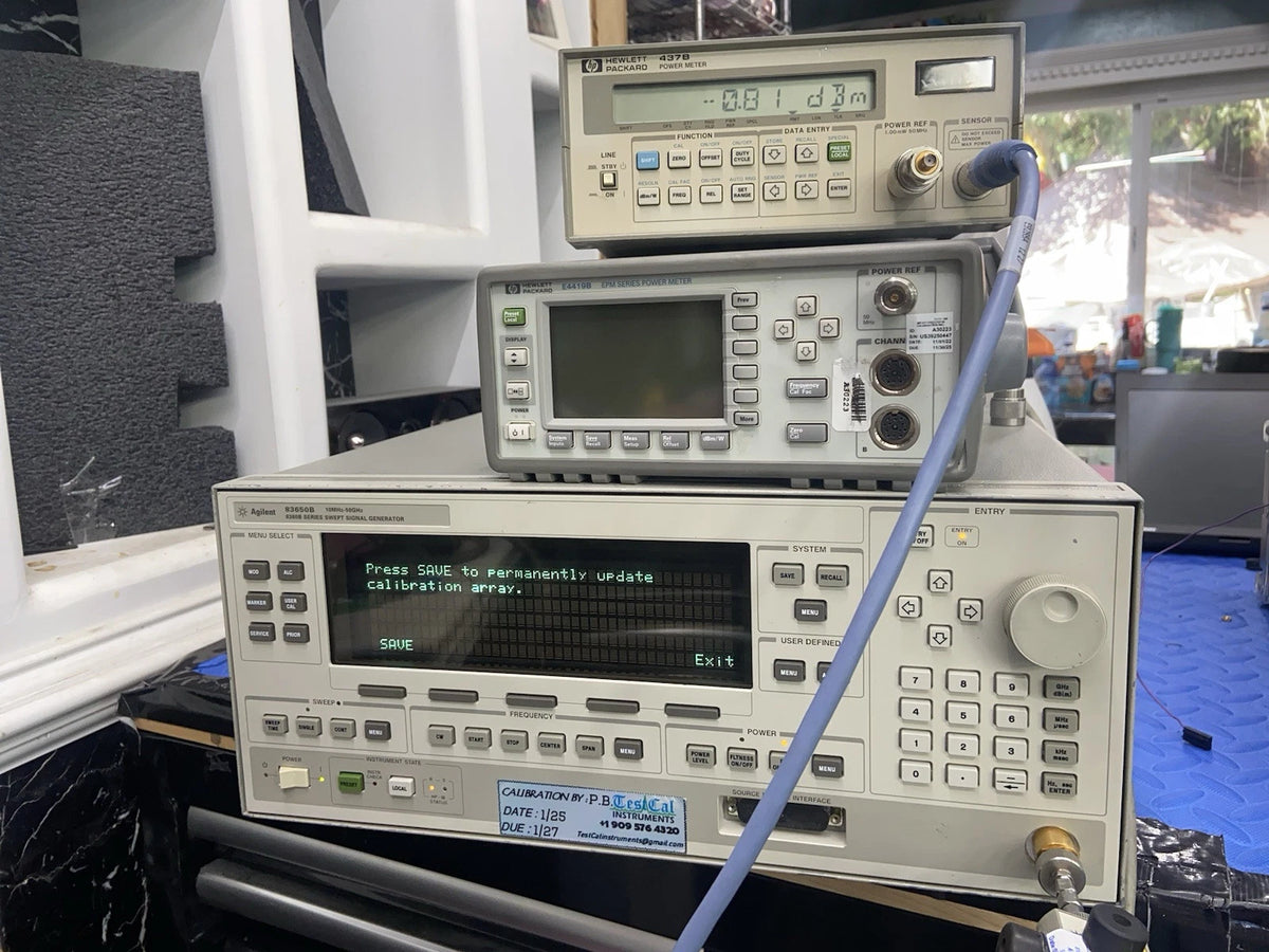 HP Agilent 83650B 10MHz-50GHz Sweep Swept Signal Generator 1, 2, 8! Cal’d!