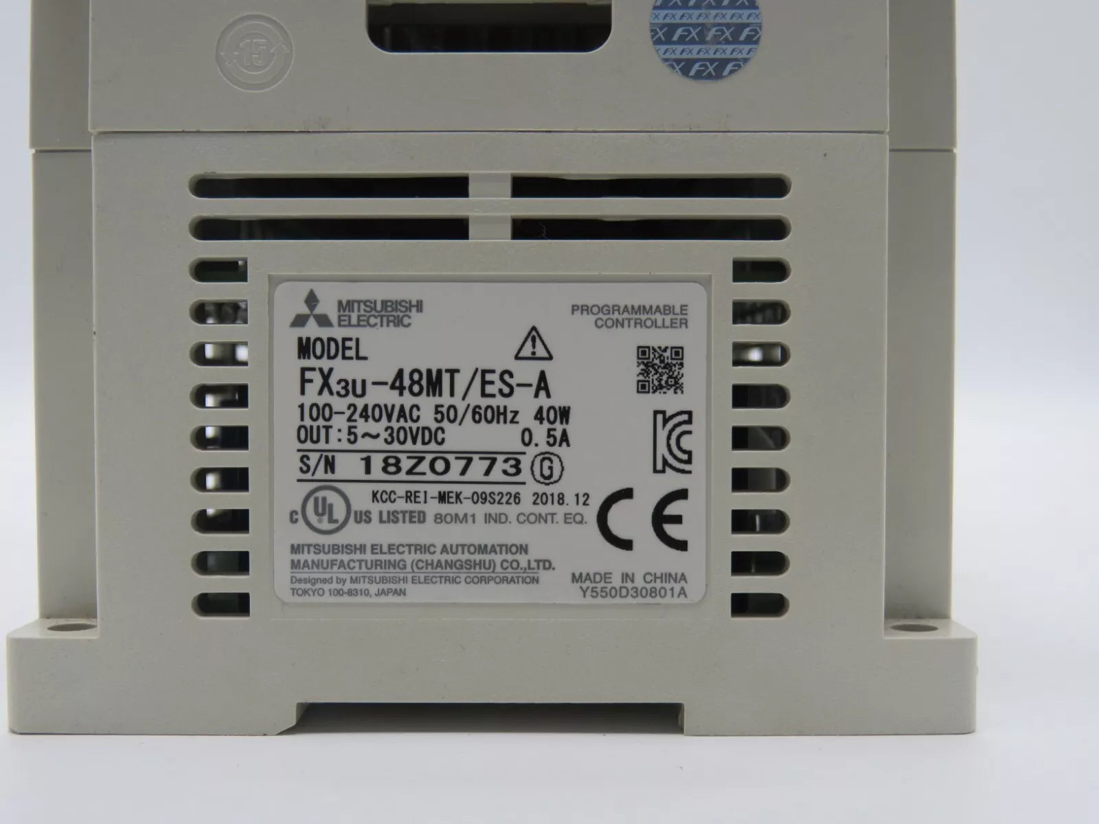Mitsubishi FX3U-48MT/ES-A Programmable Controller 100-240VAC 50-60Hz 40W