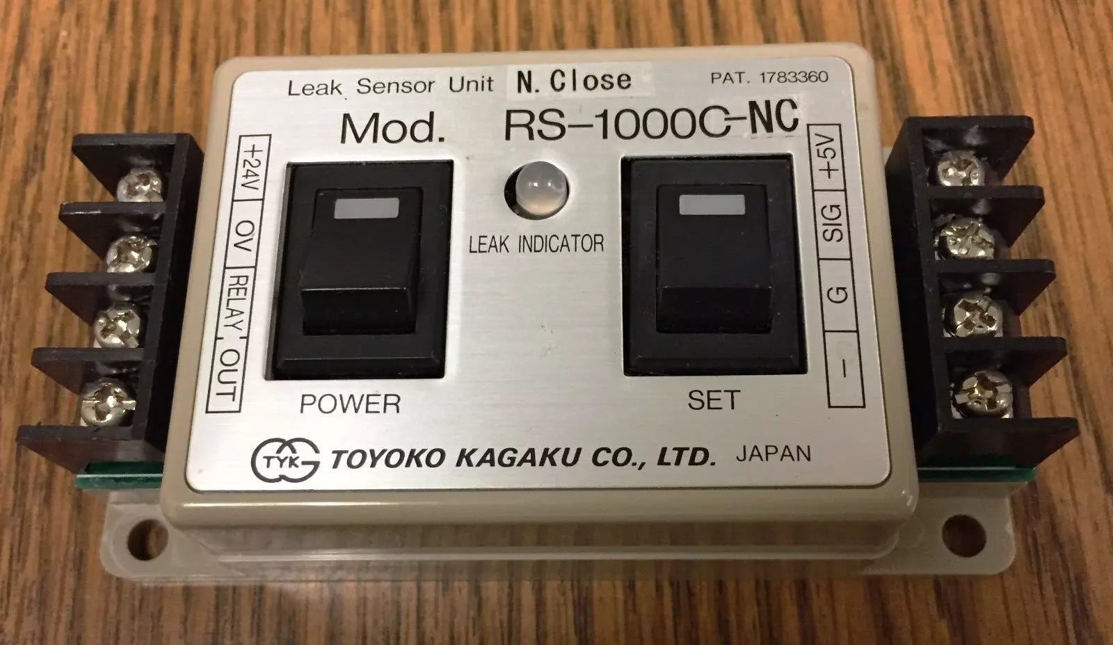 Toyoko Kagaku RS-1000C 24VDC Leak Sensor Unit