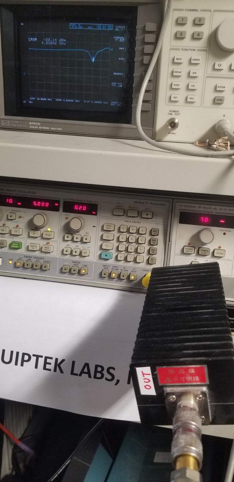 RF Attenuator 4 GHz 100W C Band Response