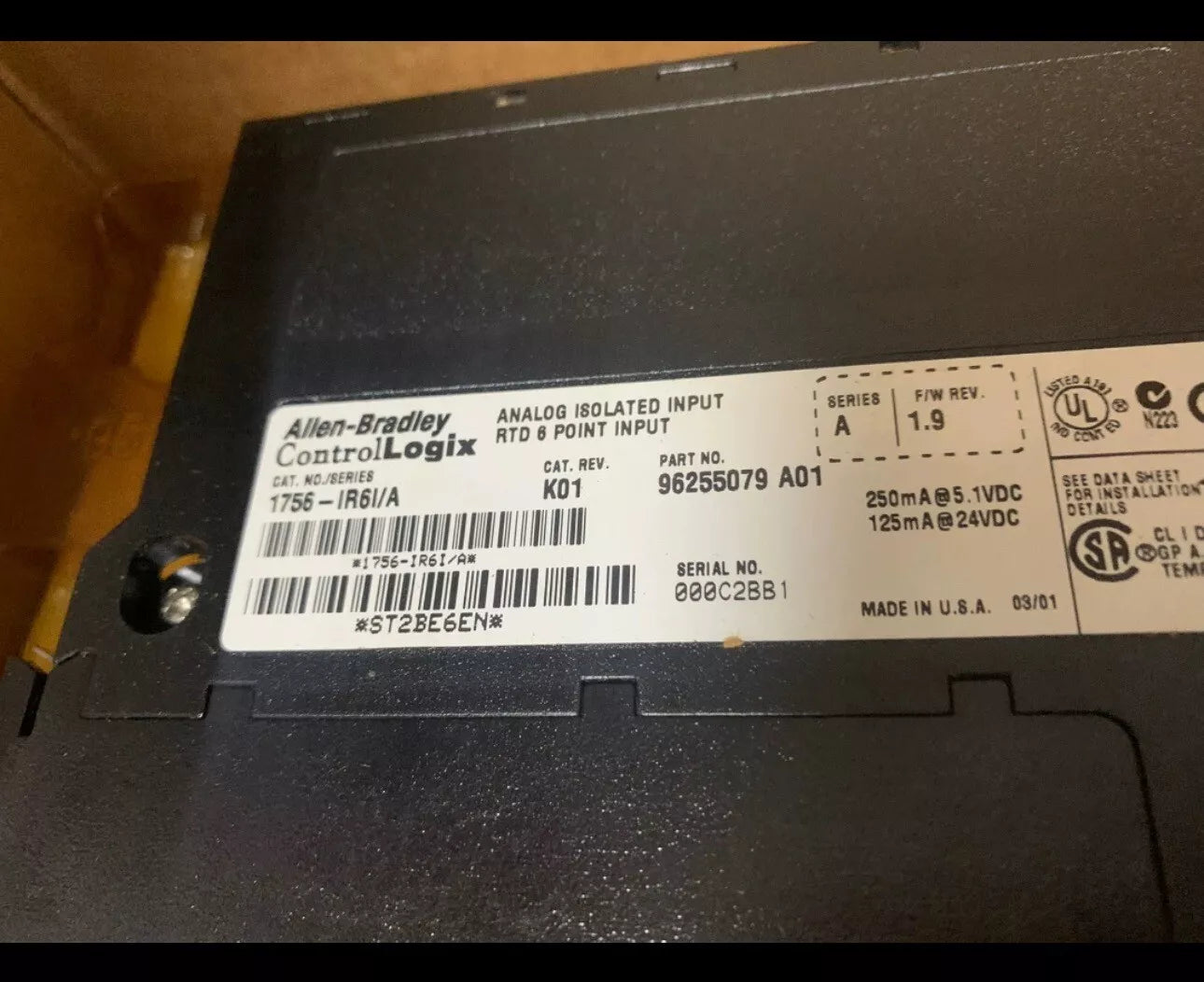 1756-IR6I ControlLogix Isolated RTD Resistance Input Module