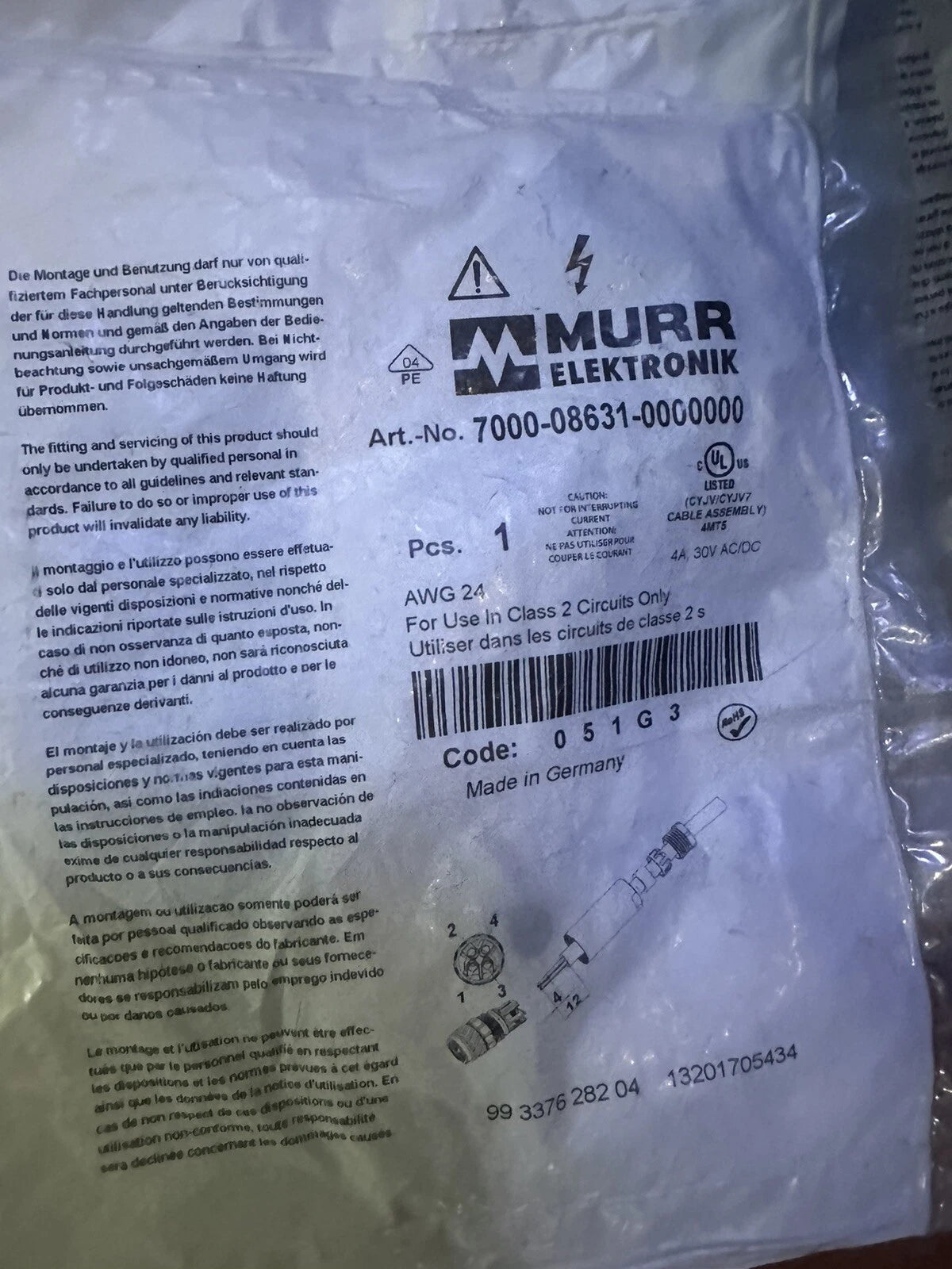 MURR/7000-08631-0000000 Industrial Connector Kit