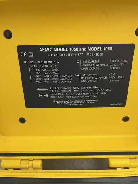 AEMC 1050 (2130.01) Digital/Analog Megohmmeter, 1000V Max Test Voltage