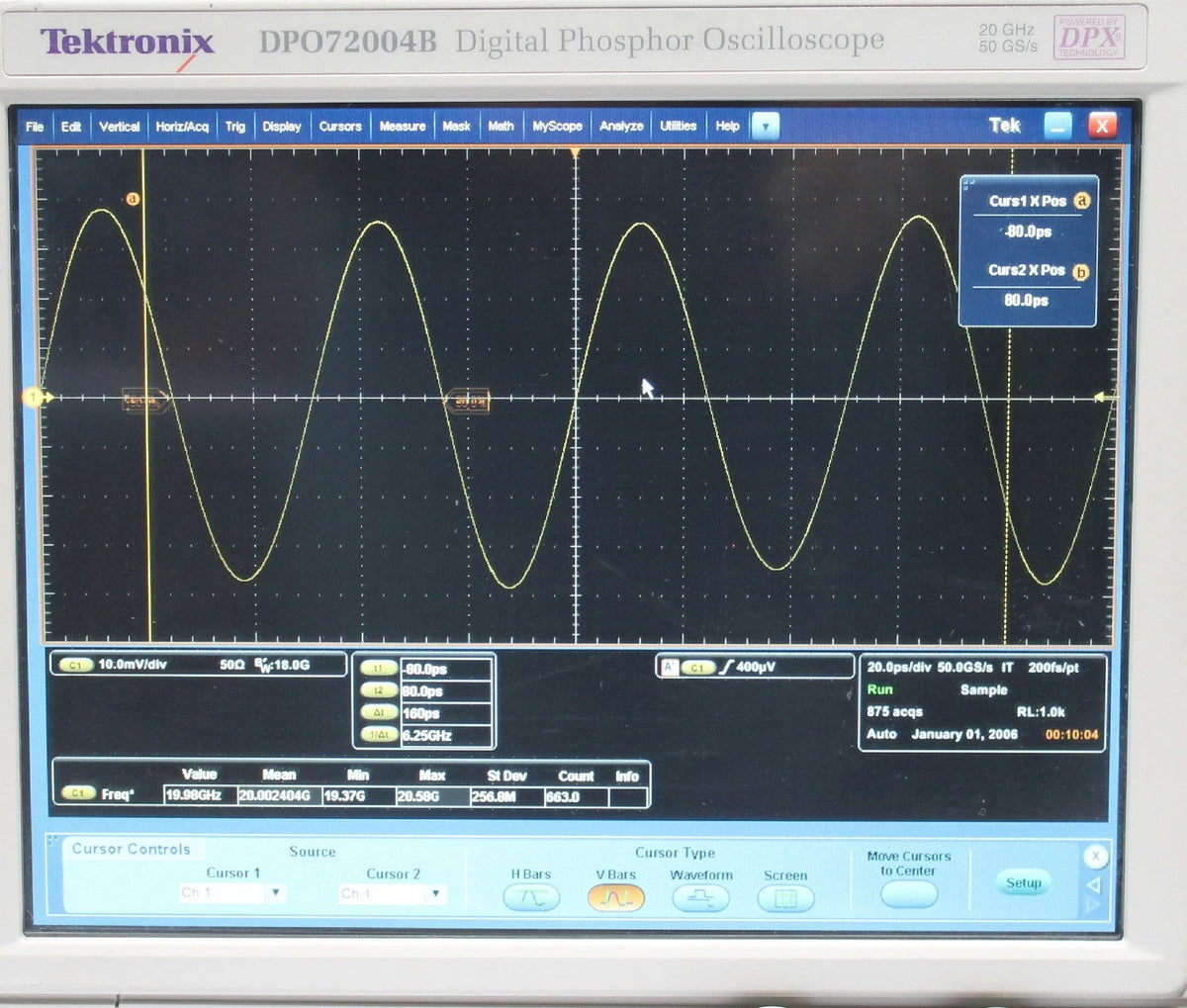 Tektronix DPO72004B 20GHz 4CH 50GSa/s Real-Time Digital Oscilloscope