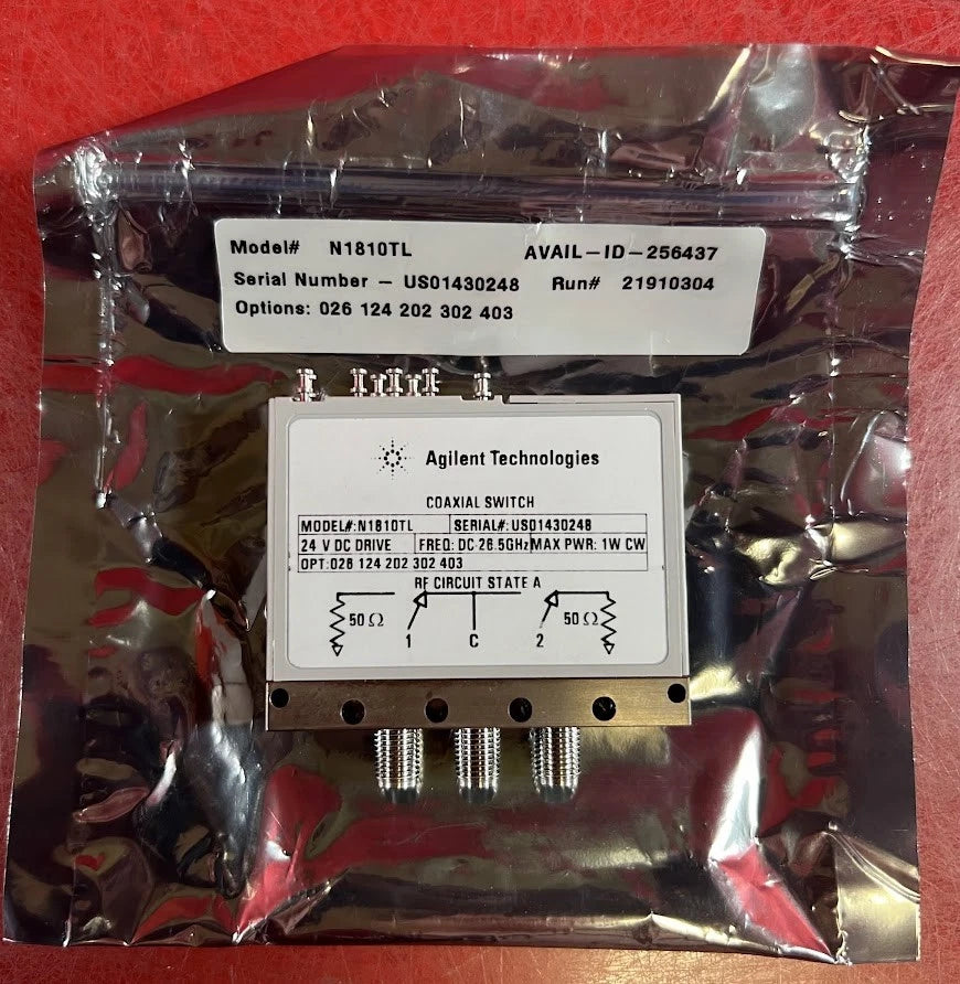 Agilent/Keysight N1810TL Coaxial Switch SPDT - Models 124, 302, 403, 202, 026