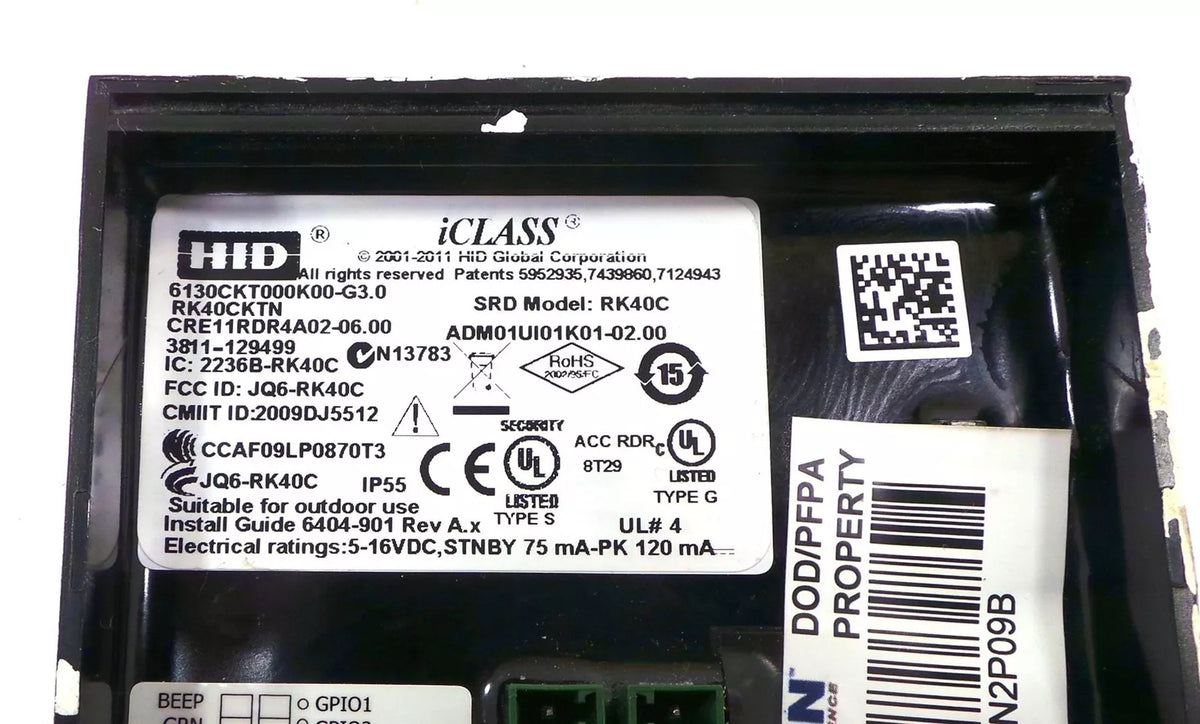 HID iCLASS RK40CKTN RK40C Access Control Reader