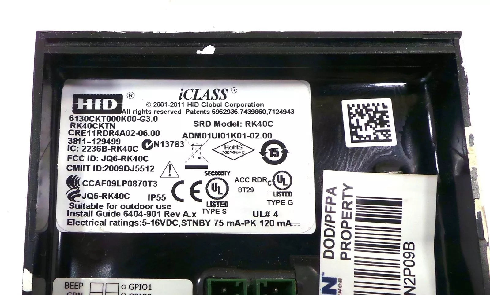 HID iCLASS RK40CKTN RK40C Access Control Reader