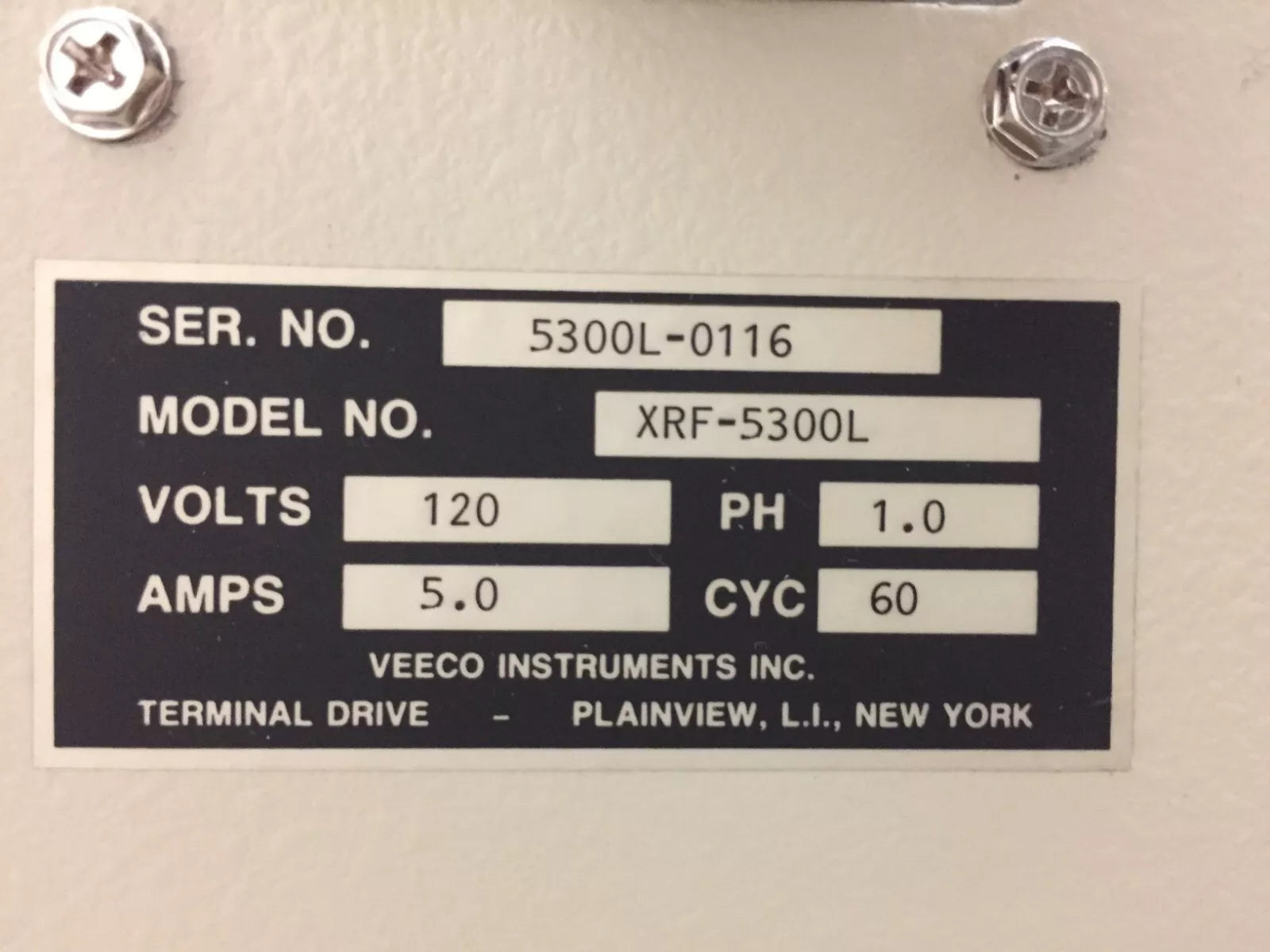 Veeco XRF-5300L Thickness Measurement System