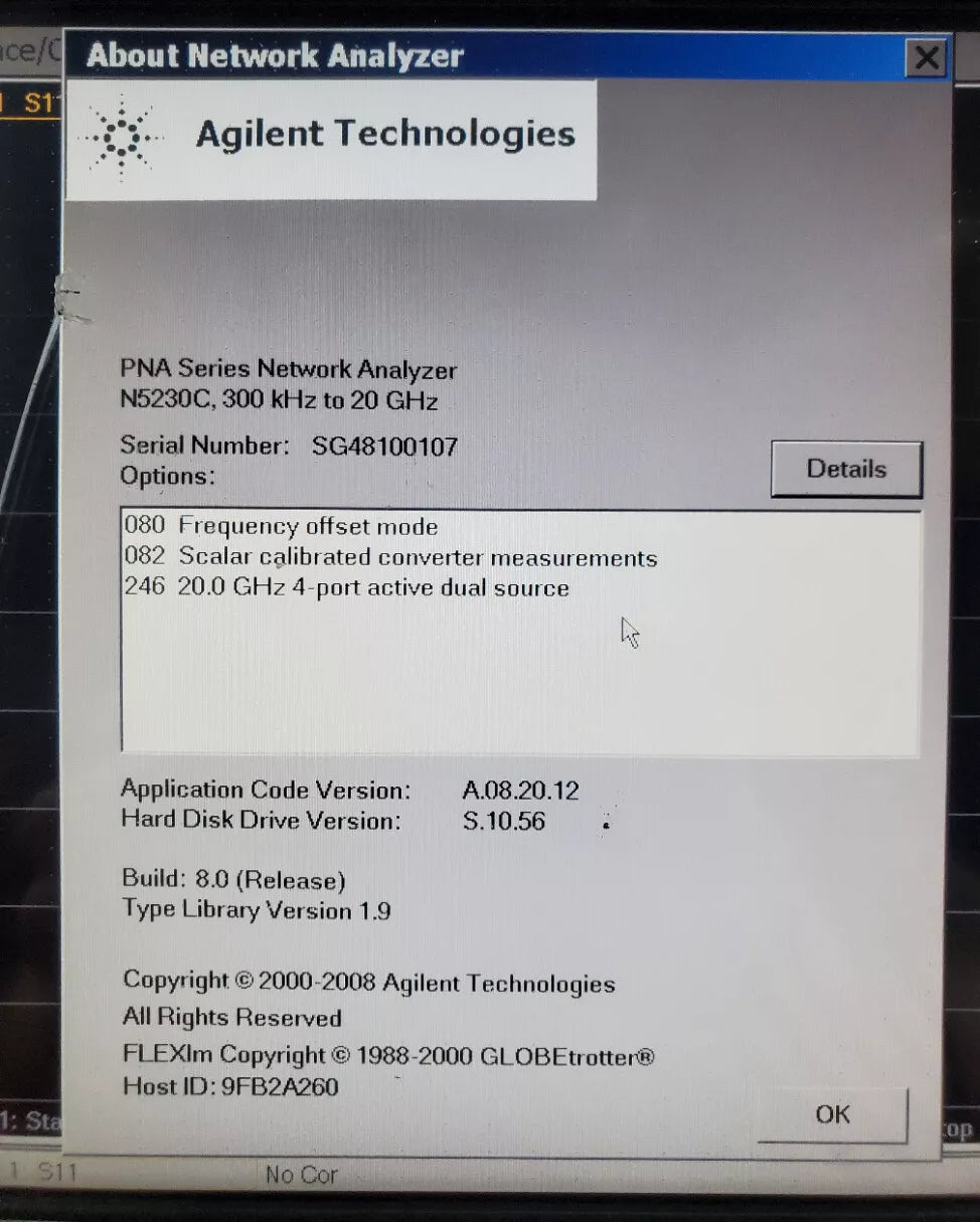 Agilent/Keysight N5230C 4 Port, 20GHz PNA-L Network Analyzer