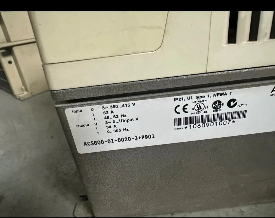 ABB ACS800-01-0020-3+P901 Variable Frequency Drive